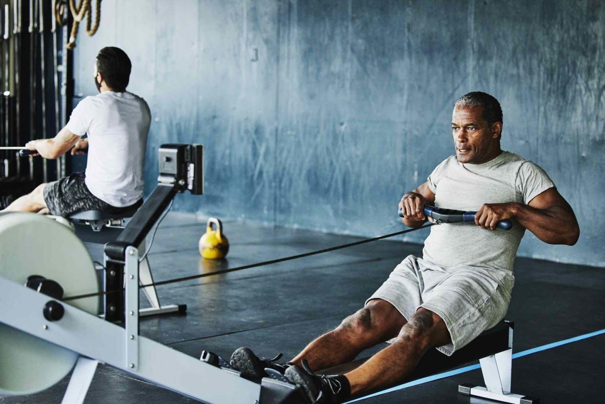 <p>Getty Images / <a href="https://www.gettyimages.com/search/photographer?photographer=Thomas%20Barwick">Thomas Barwick</a></p> Rowing is an effective, full-body workout.