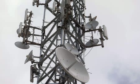 Telecom transmitter relays and antennae are seen in Mogadishu Somalia, July 12, 2017. Picture taken July 12, 2017. REUTERS/Feisal Omar