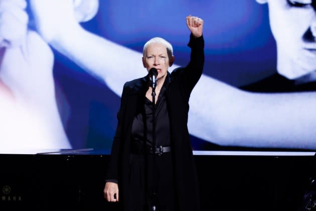 Annie Lennox performing at The 66th Annual Grammy Awards, airing live from Crypto.com Arena in Los Angeles, California, Sunday, Feb. 4, 2024. - Credit: Sonja Flemming/CBS