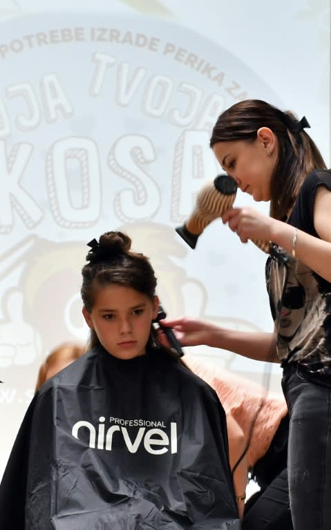 Hundreds of people have flocked to hair-cutting events held at schools and shopping malls around the country. Others have cut their own hair and mailed it to the campaign