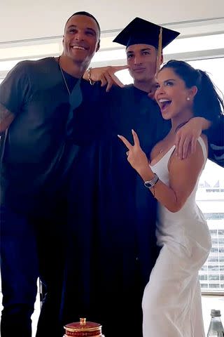 <p>october gonzalez/instagram</p> Tony Gonzalez, Nikko Gonzalez and Lauren Sanchez