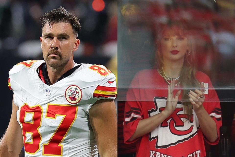 Taylor Swift is confirmed to be at Travis Kelce’s Kansas City Chiefs game on October 7 (Getty)