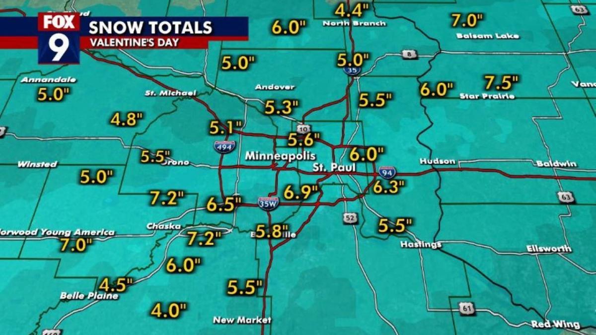 Времето в Минесота: Общият сняг от деня на Свети Валентин — най-голямата буря за сезона в метрото