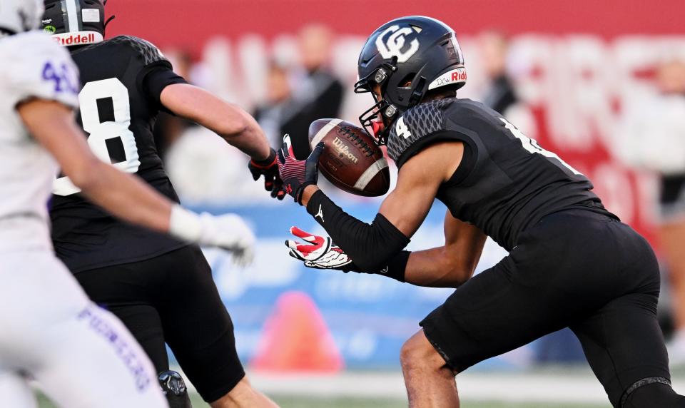 Corner Canyon and Lehi play in high school football semifinal action at Rice-Eccles Stadium in Salt Lake City on Friday, Nov. 10, 2023. | Scott G Winterton, Deseret News