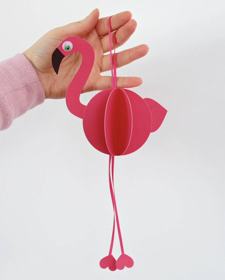 3D Paper Flamingo Ornament