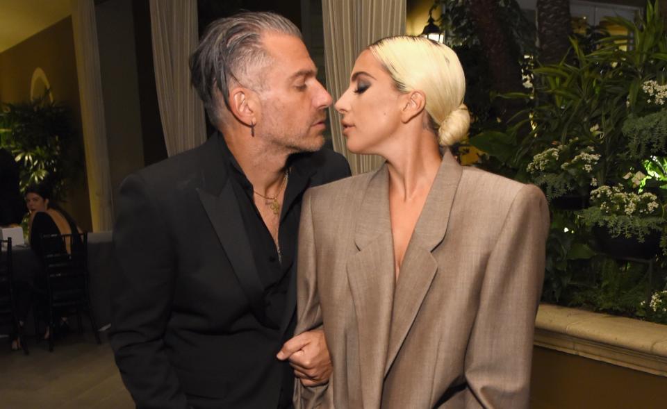 <span>Christian Carino and Lady Gaga at <em>Elle</em>’s Women in Hollywood celebration on Oct. 15. (Photo: Michael Kovac/Getty Images for Elle magazine)</span>