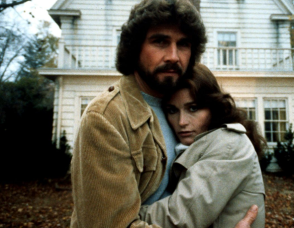 The Amityville Horror (1979): Directed by: Stuart Rosenberg. The Amityville Horror is based on the true story of the Lutzes, a family who were run out of their home after being terrorised by paranormal phenomena in 1975. Just one year before, Ronald DeFeo Jr shot and killed six members of his family in the same house. James Brolin and Margot Kidder lead this film, which became one of the biggest hits of 1979. (American International Pictures)