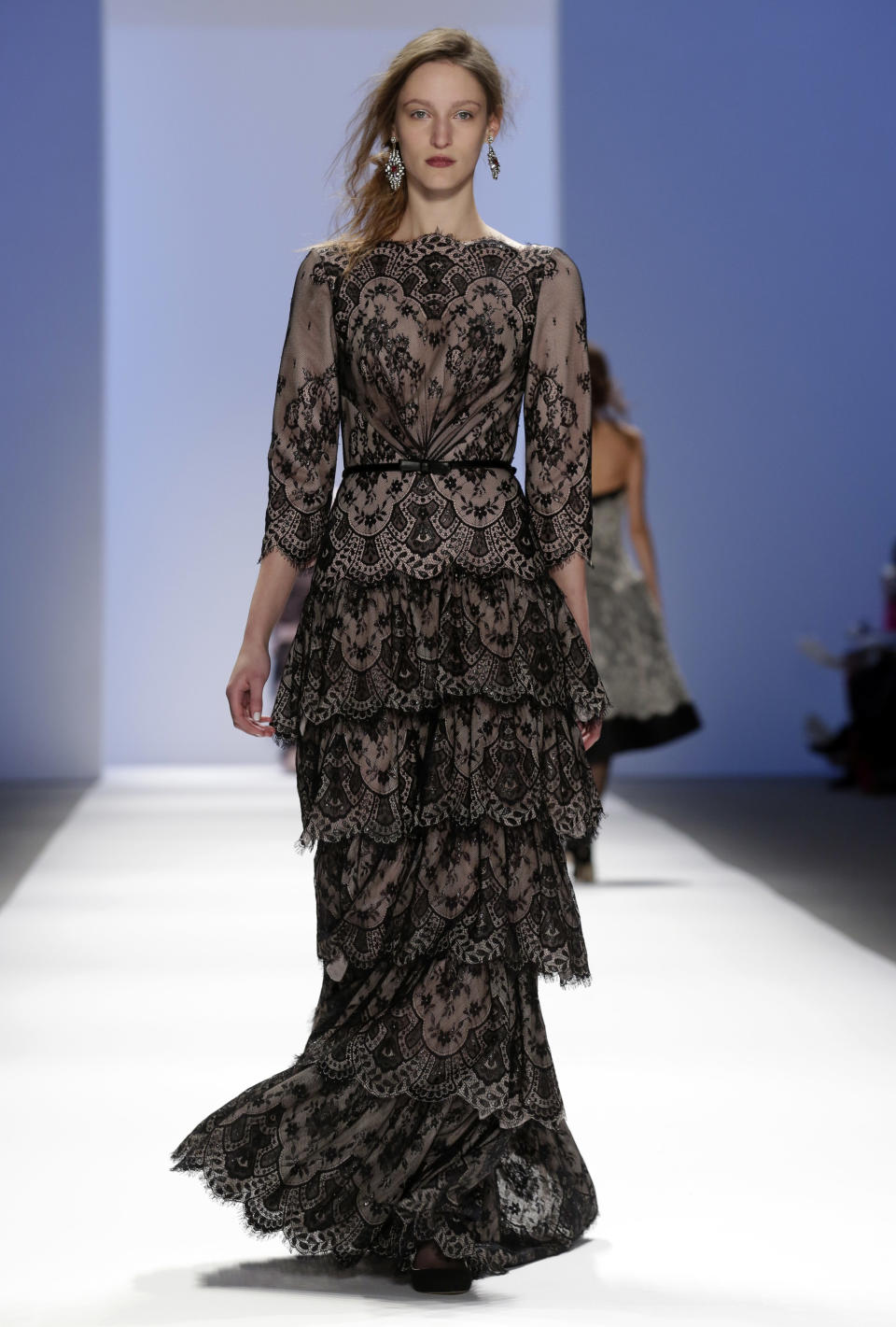 The Tadashi Shoji Fall 2013 collection is modeled during Fashion Week in New York on Thursday, Feb. 7, 2013. (AP Photo/Richard Drew)