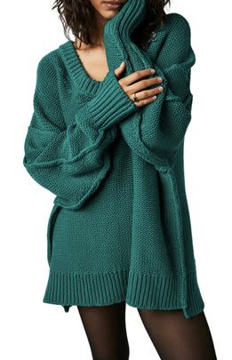 A Free People oversized v-neck sweater in a comfy, cozy fabric