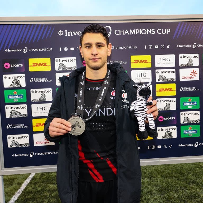 Juan Martín González fue el jugador del partido en Saracens hace un par de fechas en la Premiership inglesa