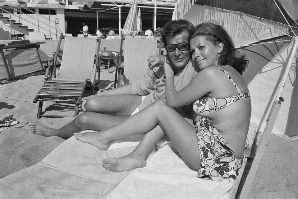 <p>This beachside snap was taken on the actor and actress' honeymoon in Cannes, France, after their Caxton Hall, Westminster ceremony.</p>