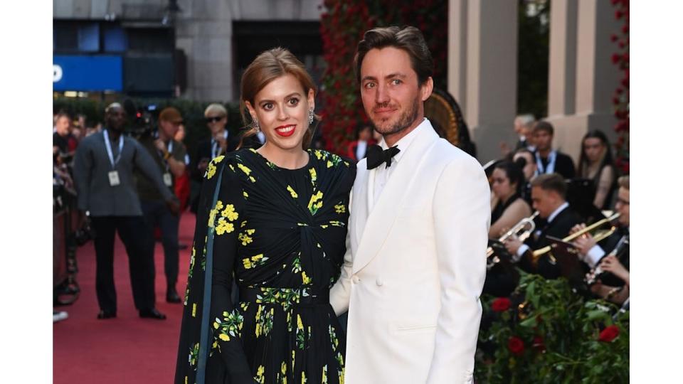 Princess Beatrice of York and husband Edoardo Mapelli Mozzi attend Vogue World: London 2023. The royal is wearing a floral dress 