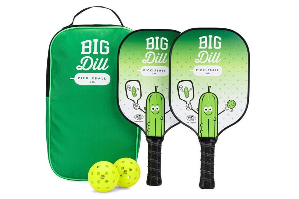 The whole family can have fun with the Big Dill Pickleball Co. Paddles Set