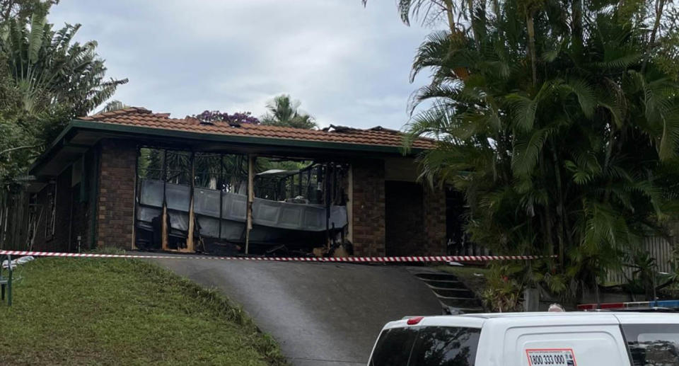 House on Waratah Close in Tewantin burnt after house fire. Source: Courier Mail