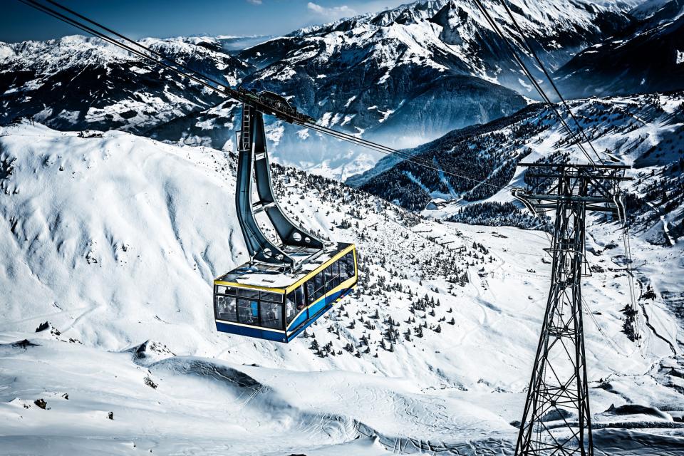 The slopes of Mayrhofen are above the tree line