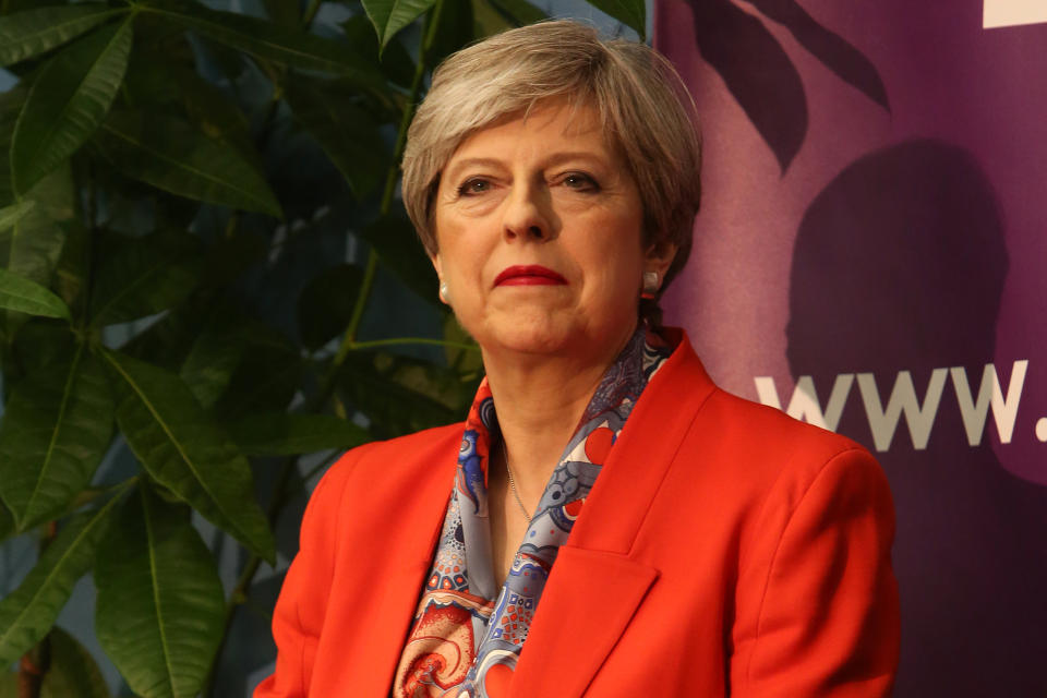 British Prime Minister Theresa May waits for the results to be declared at the count centre in Maidenhead early in the morning of June 9, 2017, hours after the polls closed in Britain's general election.   Prime Minister Theresa May is poised to win Britain's snap election but lose her parliamentary majority, a shock exit poll suggested on June 8, in what would be a major blow for her leadership as Brexit talks loom. The Conservatives were set to win 314 seats, followed by Labour on 266, the Scottish National Party on 34 and the Liberal Democrats on 14, the poll for the BBC, Sky and ITV showed. / AFP PHOTO / Geoff CADDICK        (Photo credit should read GEOFF CADDICK/AFP via Getty Images)