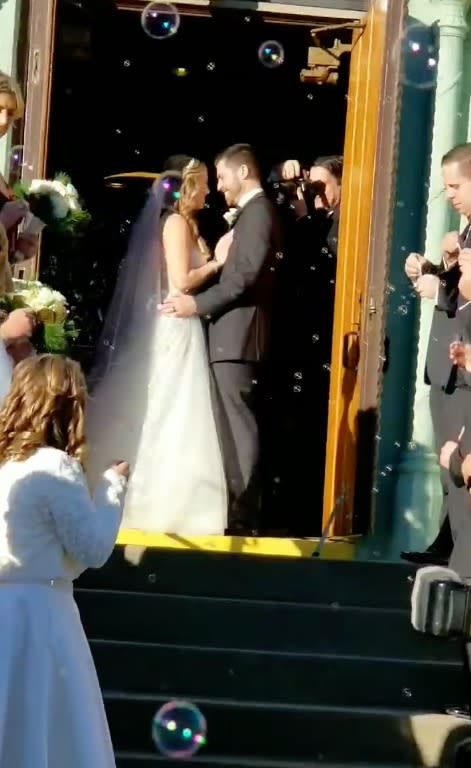 Diller is seen at his own wedding in a snap shared by a relative. Facebook/Jean O'Donnell