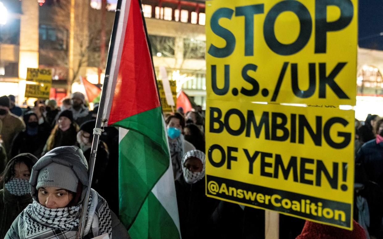 Protests in Seattle, Washington against US and UK strikes on Houthi targets in Yemen