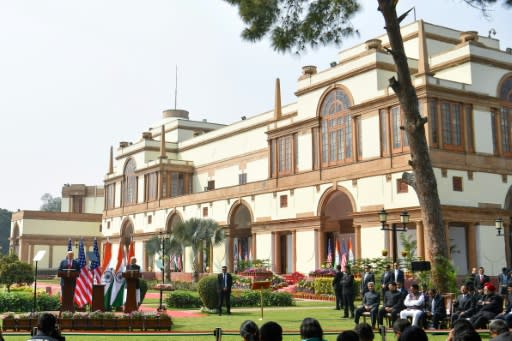 Modi and Trump hold a joint press conference at Hyderabad House in New Delhi