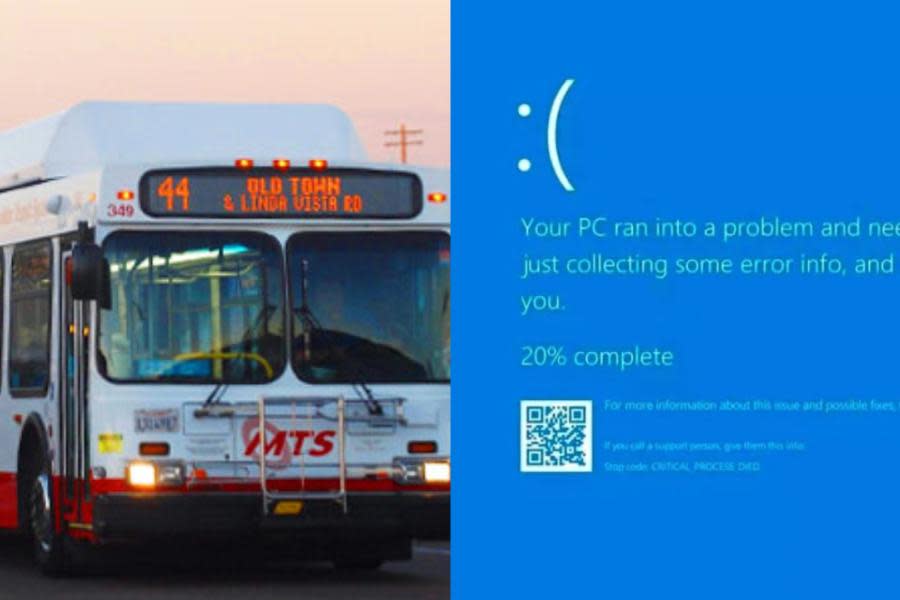 Autobuses MTS en San Diego tendrán retrasos por la interrupción global de Windows