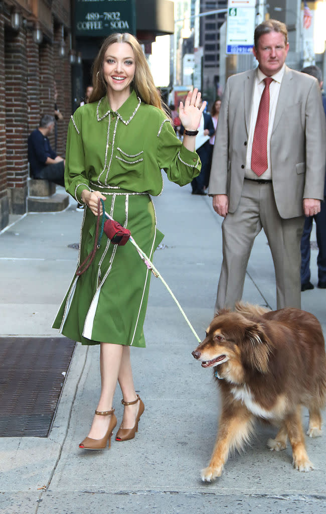 August  06, 2019.Amanda Seyfried on The Late Show with Stephen Colbert to talk about new movie The Art of Racing  in the Rain inNew York. August 06, 2019  Credit: RW/MediaPunch 