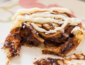 Nutella Cinnamon Rolls with Vanilla Glaze