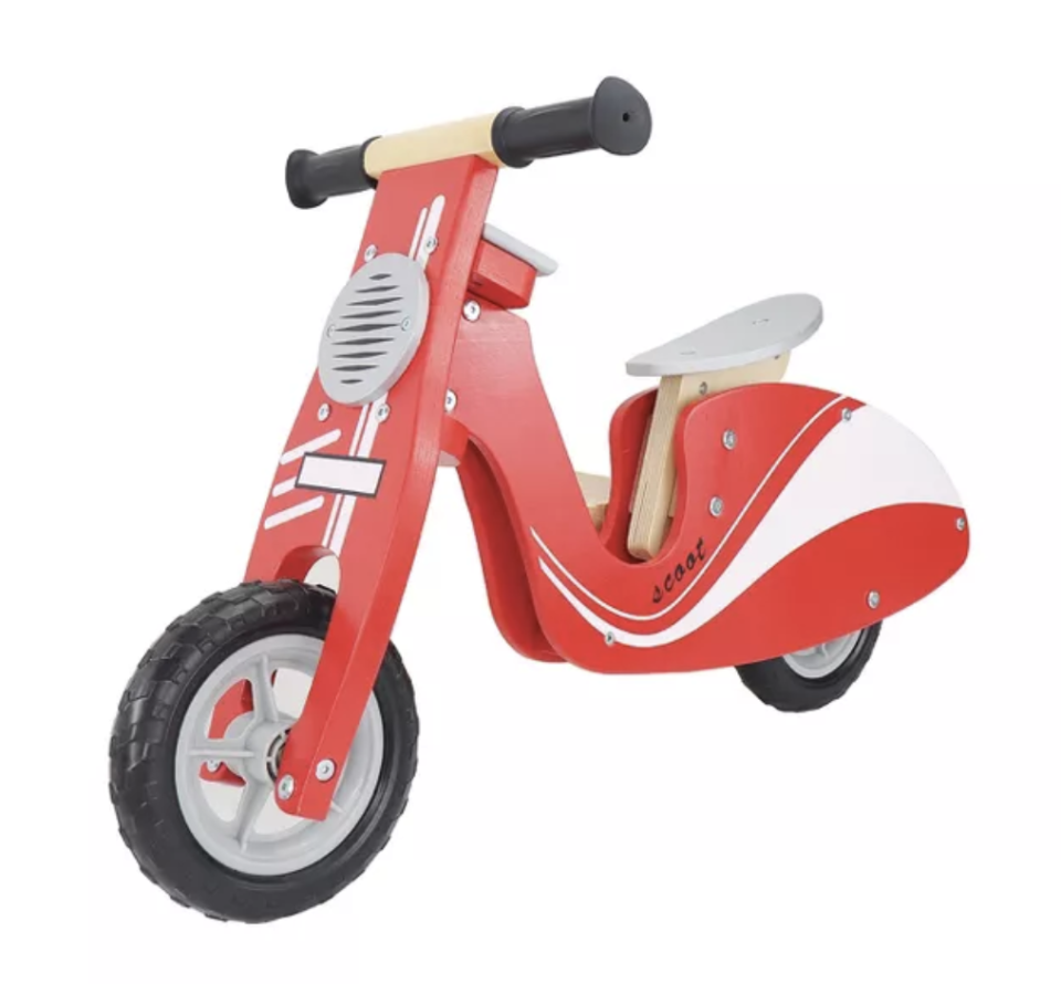 Leo & Friends Kid's' wooden red scooter bike, best balance bikes