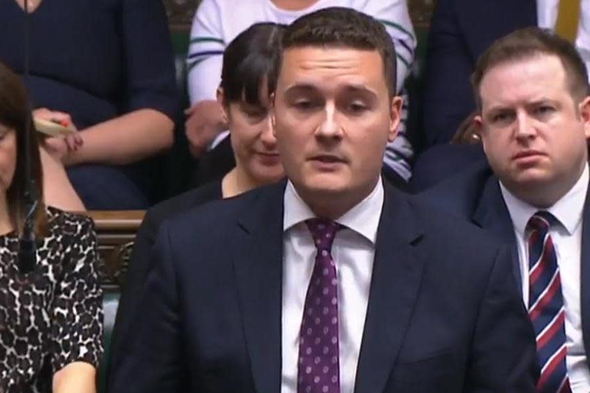 Wes Streeting questions Theresa May over the crossbow killing in the Commons on Wednesday (BBC)