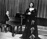 <p>Though she’s considered one of the <a href="https://aaregistry.org/story/a-contralto-with-strength-and-style-marian-anderson/" rel="nofollow noopener" target="_blank" data-ylk="slk:greatest contralto singers;elm:context_link;itc:0;sec:content-canvas" class="link ">greatest contralto singers</a> in the world, Anderson was often denied the opportunity to show off her unique vocal range because of her race. However, things started to change in 1957, when she went on a 12-nation tour sponsored by the Department of State and the American National Theatre and Academy. She documented the experience in her autobiography, <em><a href="https://www.amazon.com/My-Lord-What-Morning-AUTOBIOGRAPHY/dp/0252070534/?tag=syn-yahoo-20&ascsubtag=%5Bartid%7C10063.g.35405218%5Bsrc%7Cyahoo-us" rel="nofollow noopener" target="_blank" data-ylk="slk:My Lord What a Morning;elm:context_link;itc:0;sec:content-canvas" class="link ">My Lord What a Morning</a></em>. In 1963, she was awarded the Presidential Medal of Freedom. Her last major accomplishment before her death was receiving the Lifetime Achievement Award at the Grammy’s in 1991.</p>