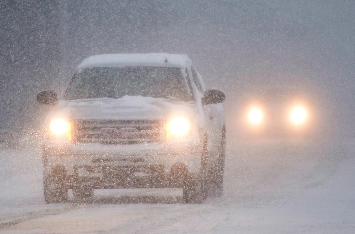 Motorists are being reminded to drive with caution on B.C. highways Wednesday as wintry weather could cause potentially harrowing conditions.  (Graham Hughes/The Canadian Press - image credit)