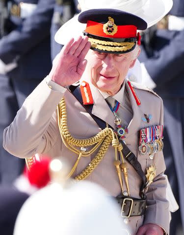 <p>Jane Barlow/PA Images via Getty</p> King Charles at the U.K. memorial in Normandy, France on June 6, 2024.