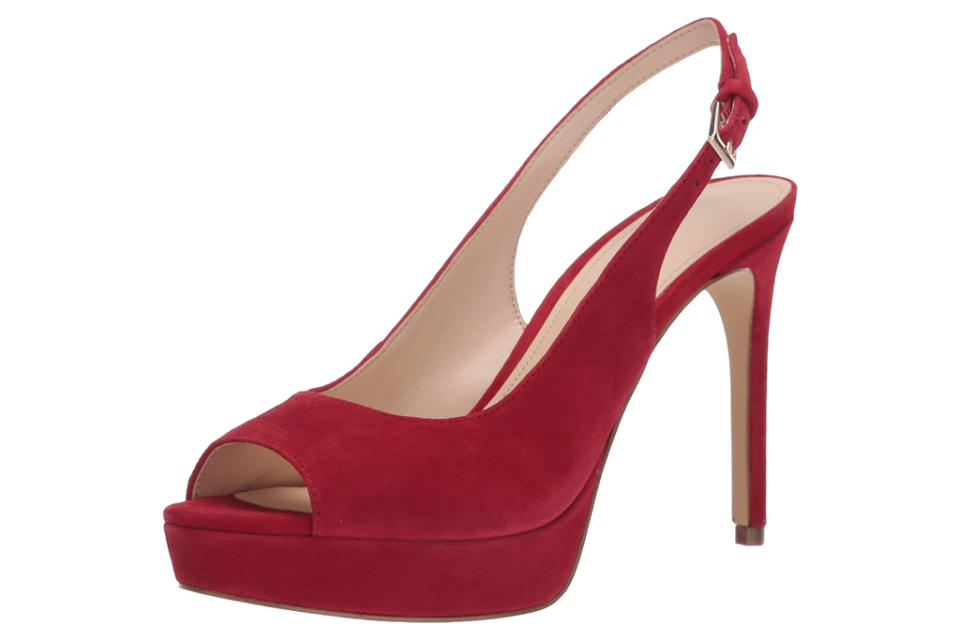 heels, platform, red, nine west