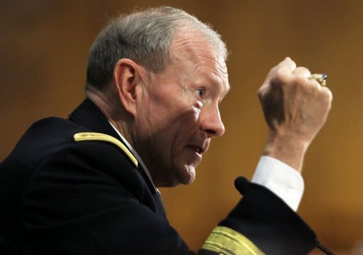 A bill aimed at protecting the United States from cyber attacks failed to advance in the US Senate. General Martin Dempsey, chairman of the Joint Chiefs of Staff, pictured in July 2012, said the bill was needed to protect infrastructure critical to safeguarding national defense