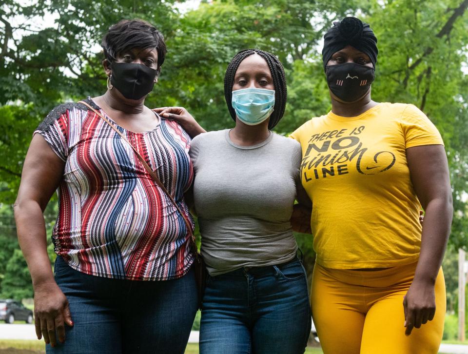 From left, Henrietta Rice and her nieces, Rosemarie Elliott and Mae Harris, reported that a Lyft driver shot at them in York after a family game night on June 24, 2020. They're pictured here in this photo at Farquhar Park in York on July 10, 2020. The York County District Attorney's Office recently dropped the most serious charges against the man, Jerry Miller, 52, of South Newton Township, Cumberland County, and offered a plea agreement to a type of simple assault for engaging in "mutual combat." He said he believes he acted in self-defense.