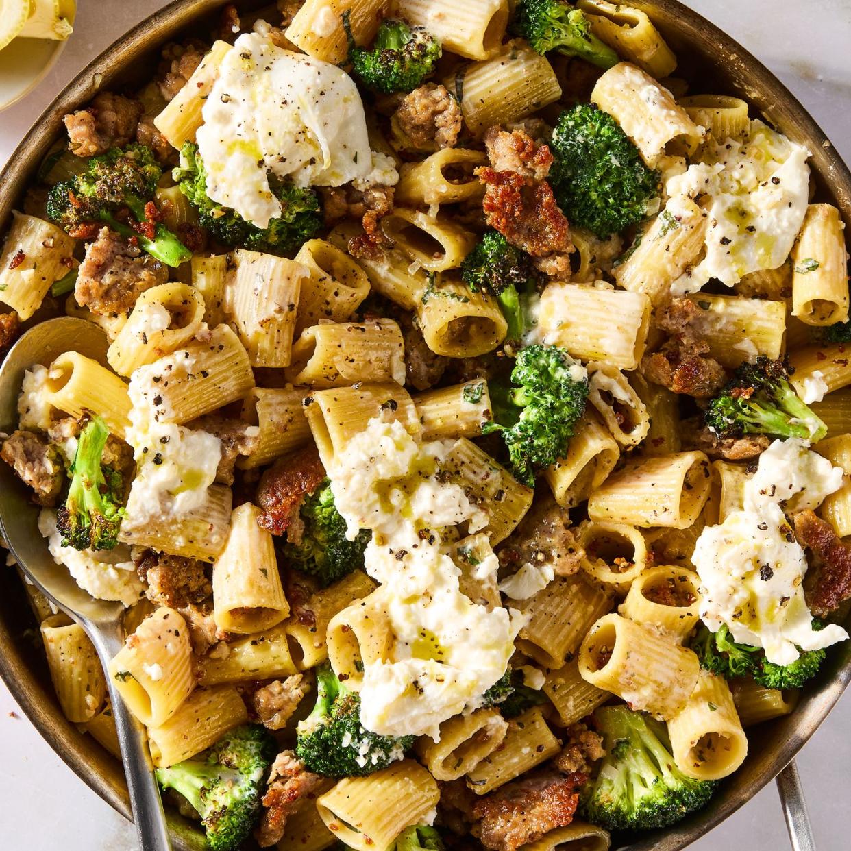 sausage broccoli burrata pasta