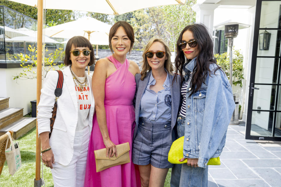 Constance Zimmer, Lindsay Price, Lindzi Scharf and Abigail Spencer attend TheRetaility.com x good.clean.goop Mother's Day brunch