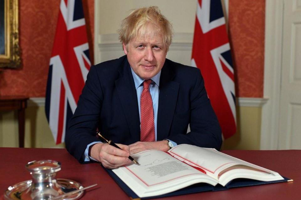 Prime Minister Boris Johnson signed the agreement ahead of the UK's exit from the European Union on January 31: Twitter/@borisjohnson