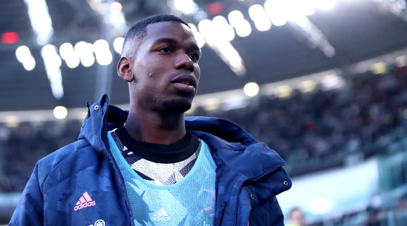 Former Manchester United star Paul Pogba looks on prior to the Serie A match between Juventus and Monza in January 2023. 