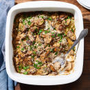 <p>Mushrooms are sprinkled with a crunchy, cheesy panko topping to create a delicious casserole that all will love. We use baby bella, but portabello mushrooms would be a good alternative. <a href="https://www.eatingwell.com/recipe/7937212/parmesan-mushroom-casserole/" rel="nofollow noopener" target="_blank" data-ylk="slk:View Recipe;elm:context_link;itc:0;sec:content-canvas" class="link ">View Recipe</a></p>