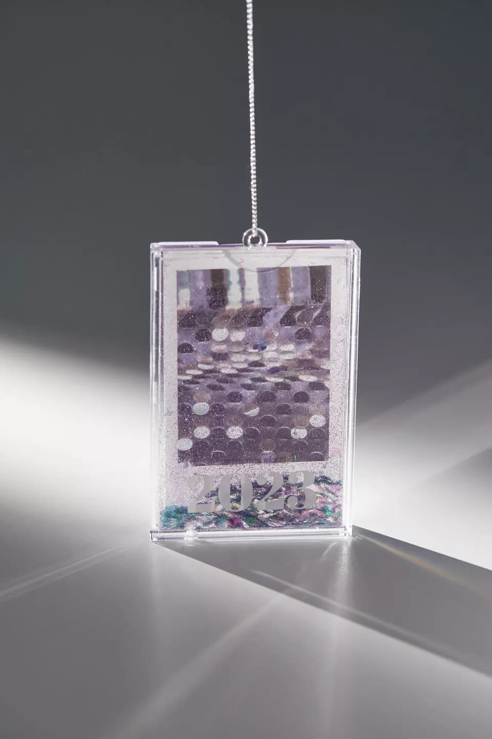 clear glittery picture frame ornament