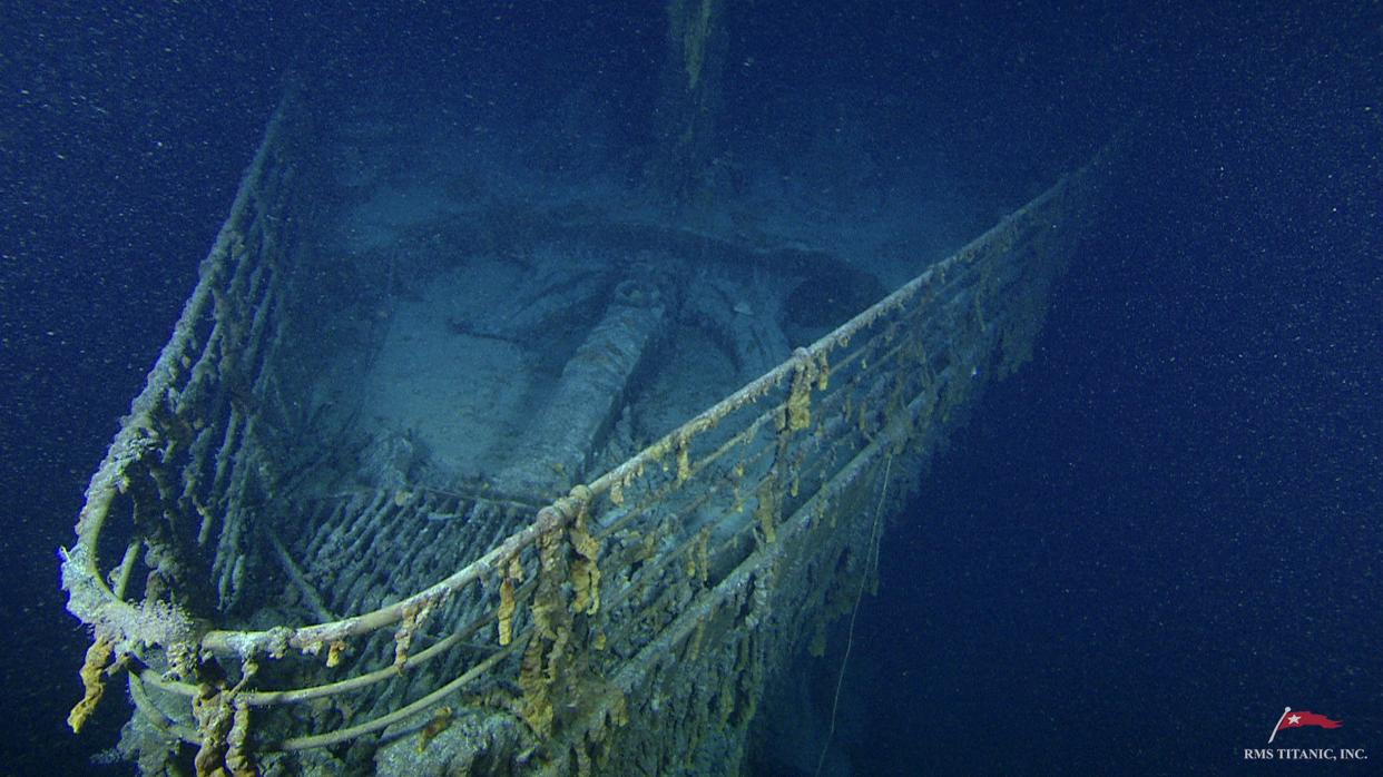 Titanic on the ocean floor.