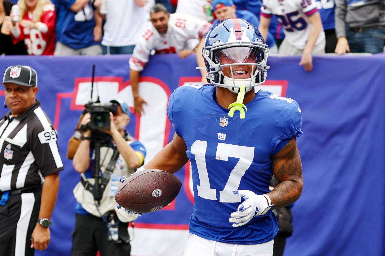Consider adding Wan'Dale Robinson in fantasy leagues heading into Week 7. (Photo by Elsa/Getty Images)