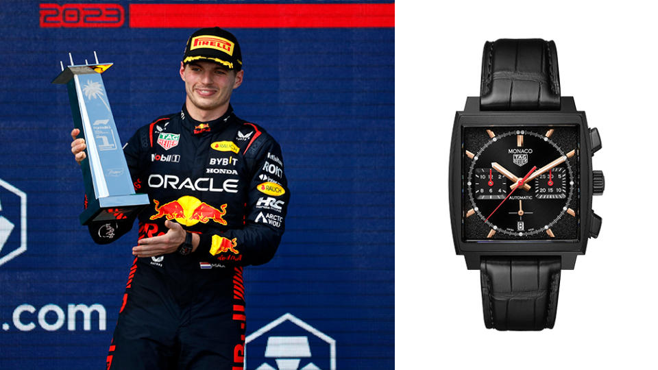 Max Verstappen and his all-black special edition Tag Heuer Monaco