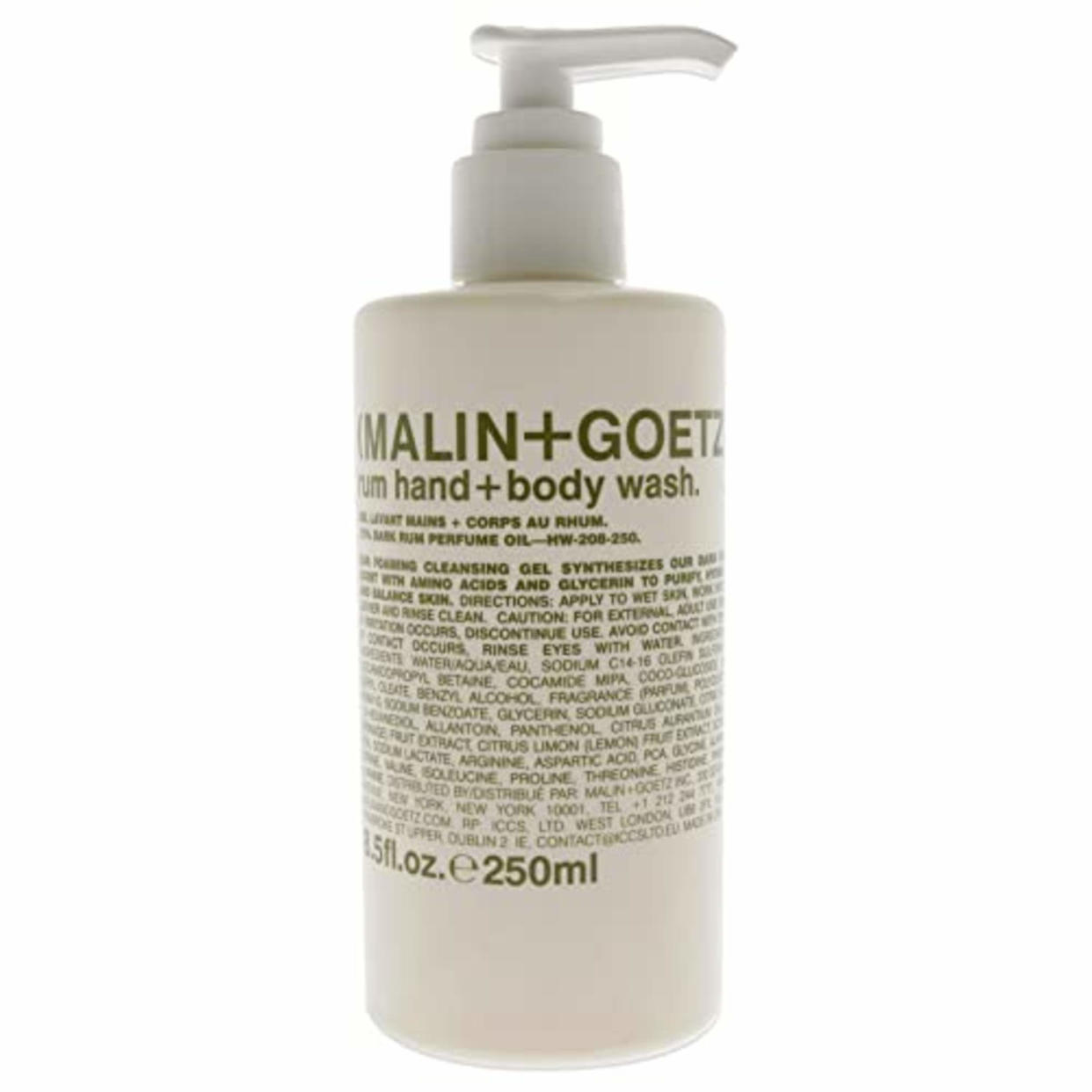 Malin + Goetz Hand + Body Wash, Rum, 8.5 Fl Oz (AMAZON)