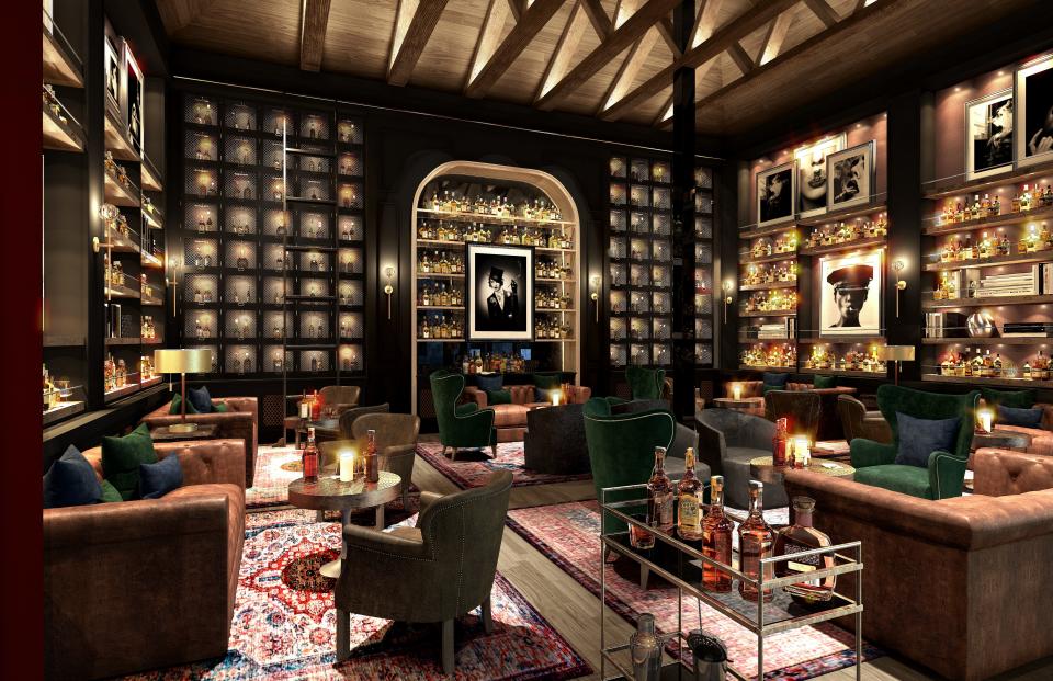 A rendering of Warren Naples whiskey library.