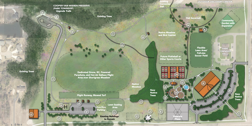 Following months of community engagement, meetings, tours and input from trustees, a final plan for the former Park Township Airport property was adopted in 2022.