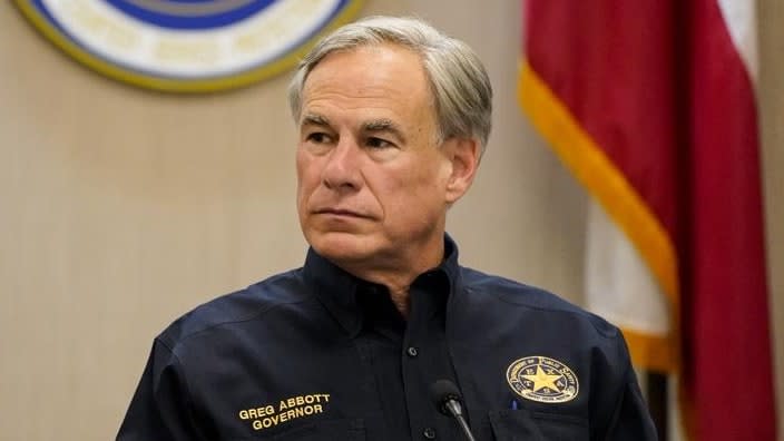 Texas Gov. Greg Abbott attends a June 2021 security briefing at the Weslaco Department of Public Safety DPS Headquarters in Weslaco, Texas. Abbott has joined other top Republicans in his state to create a draft pamphlet for the Texas 1836 Project, which is in response to the New York Times’ “1619 Project.” (Photo: Jabin Botsford/The Washington Post via AP, Pool)