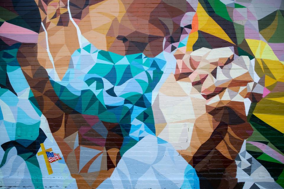 A mural in Milwaukee honors medical workers on the front lines during the coronavirus pandemic.