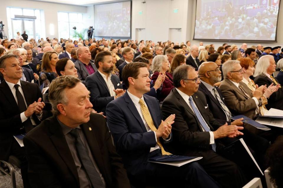 The 376 seats were filled in a room at the Nick & Lou Martin University Center on Friday during the investiture of Emily W. Messer, the 21st and first female president in Texas Wesleyan history.