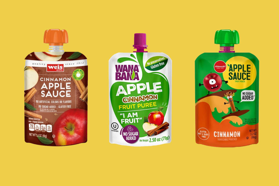 Weis, WanaBana and Schnucks apple sauce pouches. (FDA)